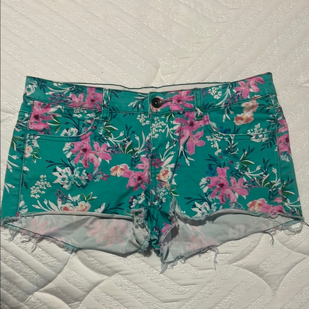 Element Floral Teal Hawaiian Women's Shorts